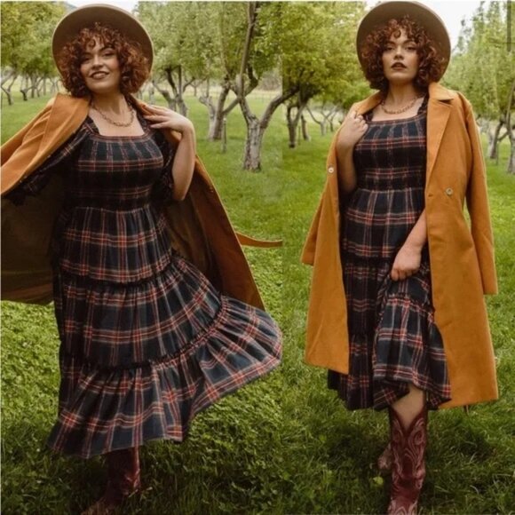 Ivy City Co Madeline Navy Plaid Dress - Picture 3 of 5